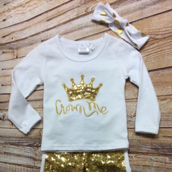 Other - New White and Gold Crown Me Boutique Outfit Outfit